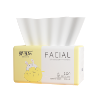 舒可乐 可湿水抽取式纸面巾4层90抽*1包原生木浆抽纸纸巾实惠装餐巾纸家庭装纸抽卫生纸家用母婴可用 1包装