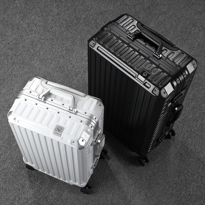 罗恩Ronoen漫游万向轮铝框行李箱24寸旅行箱包28大拉杆箱26登机箱20英寸小型密码登机箱子男女皮箱商务出差托运箱