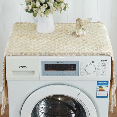 BONJEAN欧式单双对开布艺冰箱盖布家用蕾丝冰柜防尘罩滚筒洗衣机盖巾帘