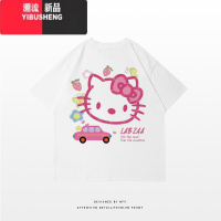 YIBUSHENG宽松bf慵懒风创意卡通正肩半袖上衣ins季时尚潮流短袖T恤女