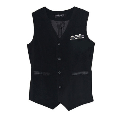 珂卡慕(KEKAMU)灵栀舞蹈男式摩登舞蹈服装上衣三角尖角短马甲国标舞交谊舞马夹男士马甲默认颜色XXL(适合95-120斤左右)