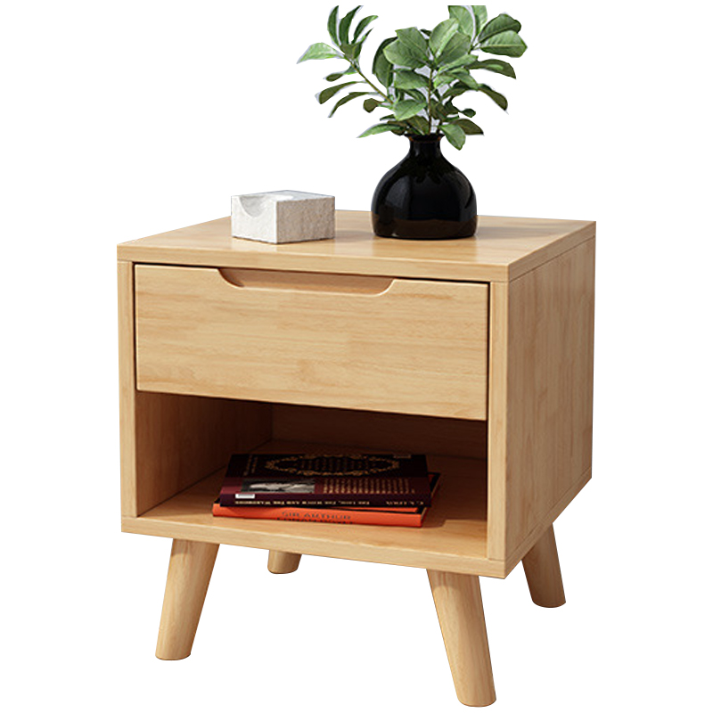 中豫鑫泽 ZYXZ4030703实木床头柜简约床边柜子收纳柜储物柜 斜脚单抽款