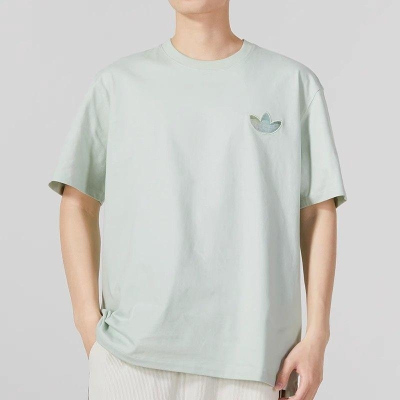 ADIDAS阿迪达斯三叶草短袖T恤运动休闲针织圆领男装IK8682 D