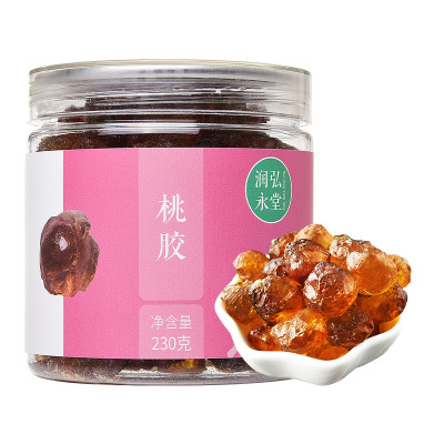 润弘永堂桃胶230g/罐桃花泪桃树胶养生茶雪燕雪莲子皂角米搭配伴侣