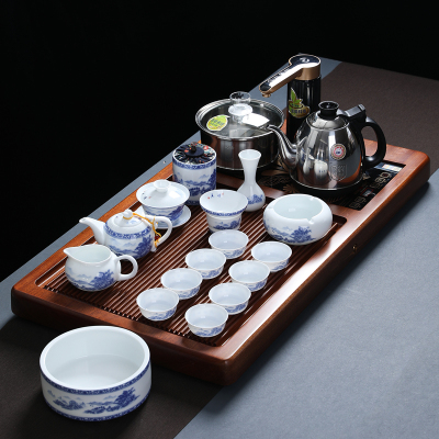MULTIPOTENT实木茶盘刚果花梨木配自动电器功夫茶具办公会客行云流水茶具