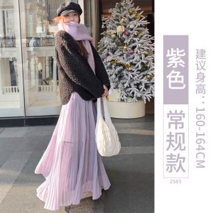 半身裙女2026新款夏季百褶高腰a字垂坠感高级巨好看雪纺蛋糕长裙