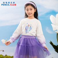 [新品5折价:69元]铅笔俱乐部童装2025年秋装新款女童T恤中大童印花上衣儿童圆领长袖衫