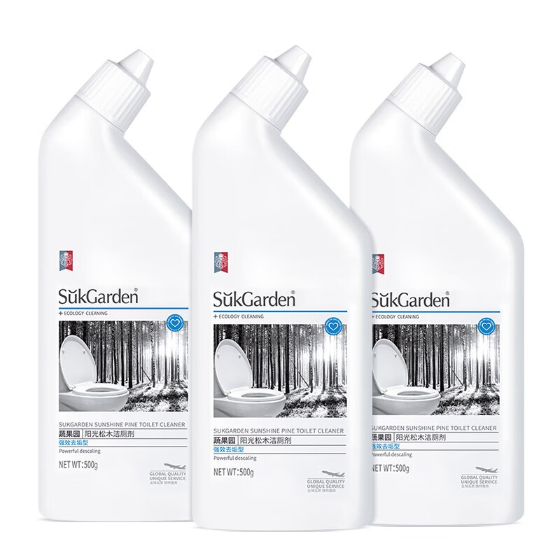 蔬果园(SukGarden)马桶清洁剂洁厕液去污抑菌去异味 阳光松木洁厕剂(强效去垢型) 500g*3