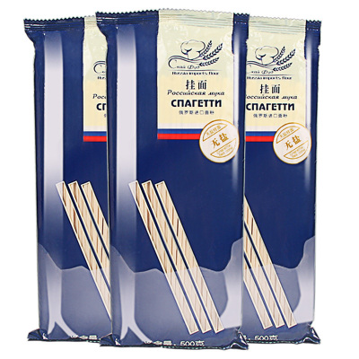 斯戈夫俄罗斯进口面粉制作无盐挂面细面500g*3袋长寿面面条速食常备日期新无盐制作钠：0%高筋面粉制作3月批次