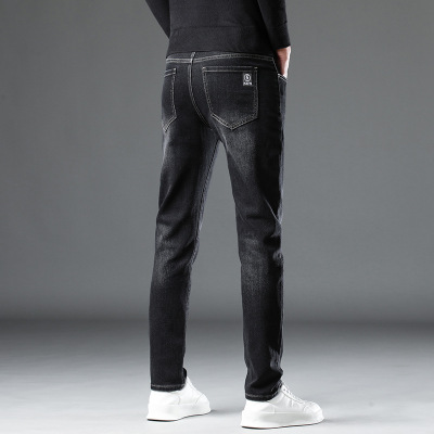 经典简约设计修身牛仔裤男轻奢百搭弹力舒适商务直筒休闲长裤男士