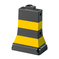 臻远ZY5072431雪糕桶堆叠式水马隔离墩防撞反光警示方墩道路安全防护路锥 PE黑体黄膜