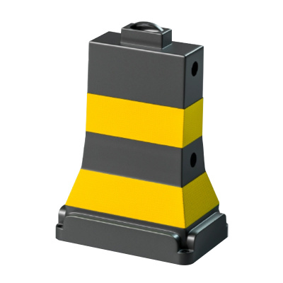 臻远ZY5072431雪糕桶堆叠式水马隔离墩防撞反光警示方墩道路安全防护路锥 PE黑体黄膜