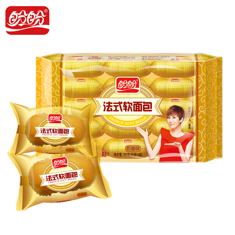 盼盼法式软面包300g*2袋奶香味小面包休闲零食早餐糕点