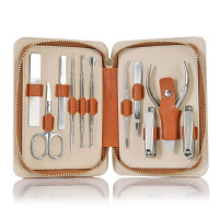 周慕诗指甲刀套装指甲剪斜口耳勺鼻毛剪眉夹专用鹰嘴钳嵌甲修脚刀礼物套装11件套MS2211