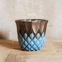 家柏饰(CORATED)釉下彩菠萝格瓷瓶柱盆怀旧艺术风格花瓶花器工艺陶瓷摆件 仿古花釉瓶(A款)