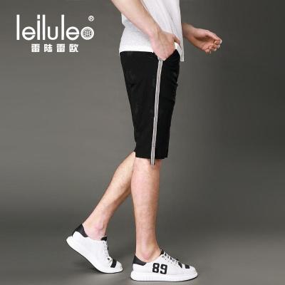 纯棉休闲短裤男新款夏季薄款松紧带印花时尚大码韩版条纹男式短裤