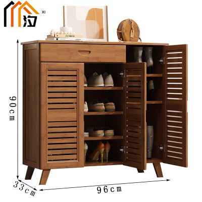 汐木质鞋柜三门一抽个