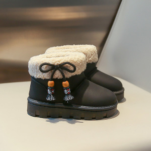 冬季新款儿童雪地靴男孩女童加厚加绒保暖学生中筒轻便棉鞋子