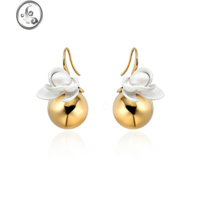 JiMi◆原创气质百搭花朵圆球耳环通勤耳钩复古温柔气质耳饰耳钉