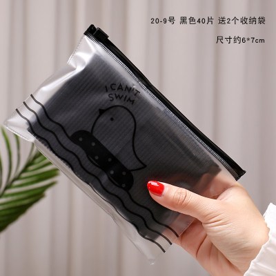 刘海贴魔法贴发粘碎发贴粘发帖发帖女魔术贴洛滑头发粘发神器头贴法贴20-9号黑40片（送2收纳袋）