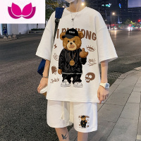 七斓短袖t恤男士休闲运动套装夏季薄青少年男生帅气一套搭配夏装