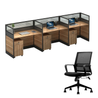 中豫鑫泽 ZYXZ5031829 屏风办公桌职员工位卡座 直排三人位含柜椅