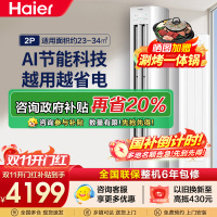 海尔空调(Haier)2匹 变频新1级能效 强冷强热 家用空调柜机KFR-50LW/E1-1套机
