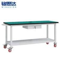 铭思达轻型防静电工作台双层150*60*75cm(带轮)张