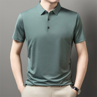 夏季新款商务polo衫男中老年休闲爸爸装短袖速干T恤纯色男装