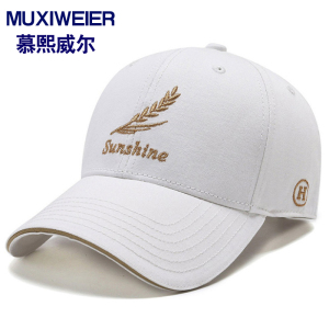 MUXIWEIER 帽子男女潮流青少年韩版街头春夏四季遮阳新款鸭舌帽韩版户外休闲时尚羽毛刺绣棒球帽