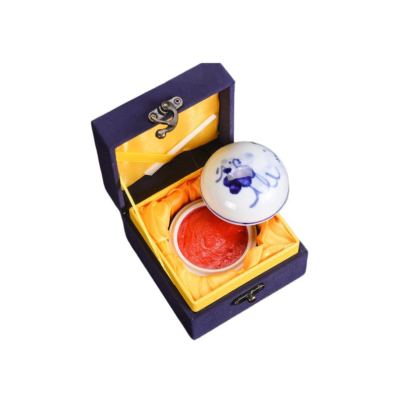 蓝壹合石 朱膘印泥 30克锦盒装 一盒