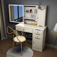 化妆桌轻奢智能镜梳妆台卧室镜子带灯网红风收纳柜一体