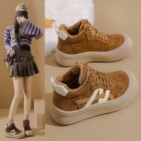 加绒高帮雪地靴女冬季新款学生ins韩版保暖休闲鞋棉鞋