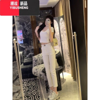 YIBUSHENG韩国东大门2024季新款修身显瘦小脚显腿长直筒百搭薄款休闲裤女