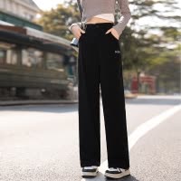 [8.5折价67.9元叠加优惠券]唐狮秋冬季新款糯米裤白色休闲长裤女高腰美拉德灯芯绒裤子A