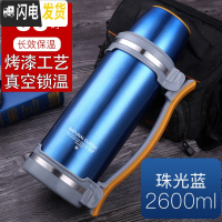 三维工匠保温壶大容量热水瓶暖壶杯家用户外车载便携车用大号水壶2暖瓶 蓝色