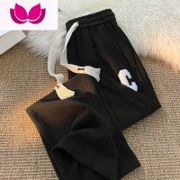 七斓裤子男秋季韩版潮流百搭直筒裤港风高街运动裤ins宽松大码休闲裤