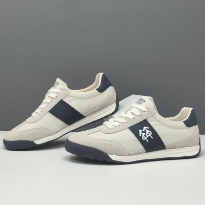 真皮板鞋男款潮流百搭鞋子欧洲站男鞋男士春夏冰丝布鞋小众休闲鞋