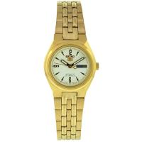 SEIKO女款石英表白盘金钢带自动上链防水轻便腕表