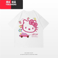 YIBUSHENG宽松bf慵懒风创意卡通正肩半袖上衣ins季时尚潮流短袖T恤女