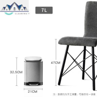 不锈钢脚踏垃圾桶北欧创意家用客厅厨房卫生间卧室大办公带盖 三维工匠