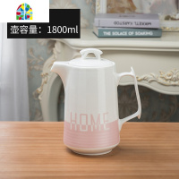 北欧创意凉开水壶家用客厅陶瓷可高温数字冷水壶杯套装水具大容量 FENGHOU 束脚黑色1壶6杯+托盘半黑色杯凉水壶
