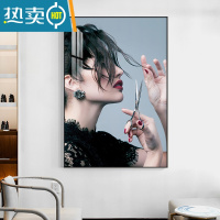 敬平美发店装饰画理发店墙面壁画网红发型创意挂画酒吧发廊背景墙海报装饰画