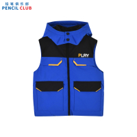 [福利]铅笔俱乐部秋冬新款男童羽绒背心中大童连帽马夹儿童保暖上衣