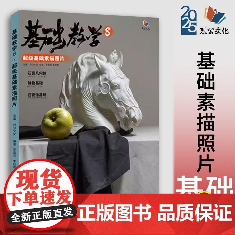 基础教学8超级基础素描照片2025烈公罗嘉亮李庭恩素描几何静物单体组合结构美术高考照片书