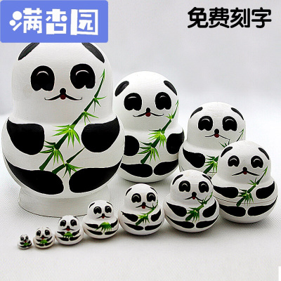 舒弗（LACHOUFFE)哈尔滨旅游送孩子卡通俄罗斯套鸭子十层套娃儿童节玩具木质