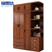 铭思达实木衣柜三门+顶柜+边柜套