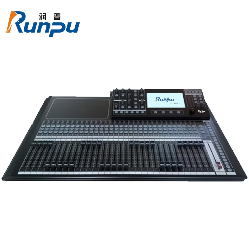 润普Runpu RP-LCY9032 国产化专业数字调音台带触摸屏32路远程控制带网线接口PC控制32路数字调音台 QY