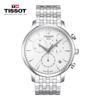 天梭(TISSOT)瑞士手表 俊雅系列钢带石英男表 休闲时尚表T063.617.1...