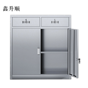 鑫升顺室文件柜不锈钢柜子储物柜资料柜档案柜带锁文件柜304二斗下节[工厂现做 7天内发货]